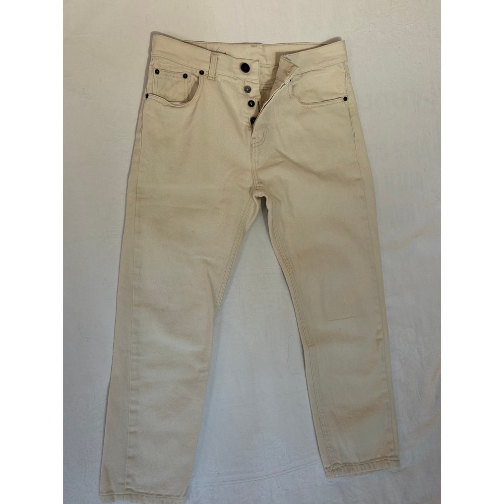 Scalpers Co The Cropped Vintage Denim Jeans Cream Off White Size 42 Spain